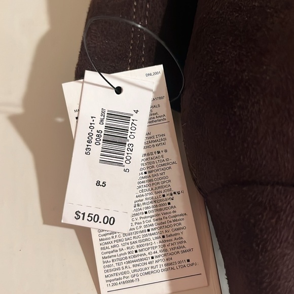 NWT- Banana Republic Chocolate Vegan Suede Tall Slouch Boot - Picture 8 of 9